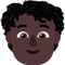 Person- Dark Skin Tone- Curly Hair emoji on Microsoft